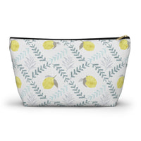 Lemon Tile Accessory Pouch w T-bottom in Aqua